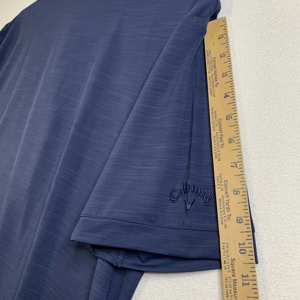 Callaway Golf Polo Shirt Men L Blue Collared Embroidered Logo Opti Dri Perform - Picture 7 of 10